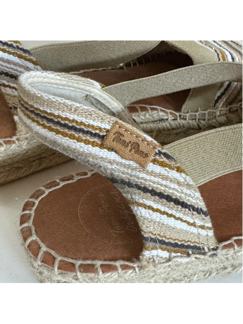 Toni Pons Striped Espadrille Slingback Sandals Size 41/US 9 Made in Spain